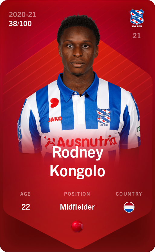 Sorare - Sorare Official - Rodney Kongolo 2020-21 • Rare 38/100 - NFT # 115190869671347243455723081949692228592178928748432590943819993484878378984231