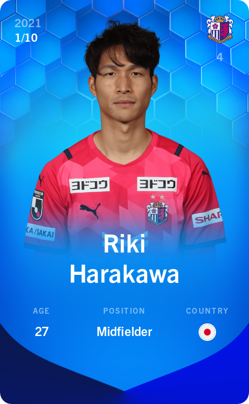 Sorare - Sorare Official - Riki Harakawa 2021-22 • Super Rare 1/10 - NFT # 36465701396661818427982279549732237400495832158321270199692970669714109575953
