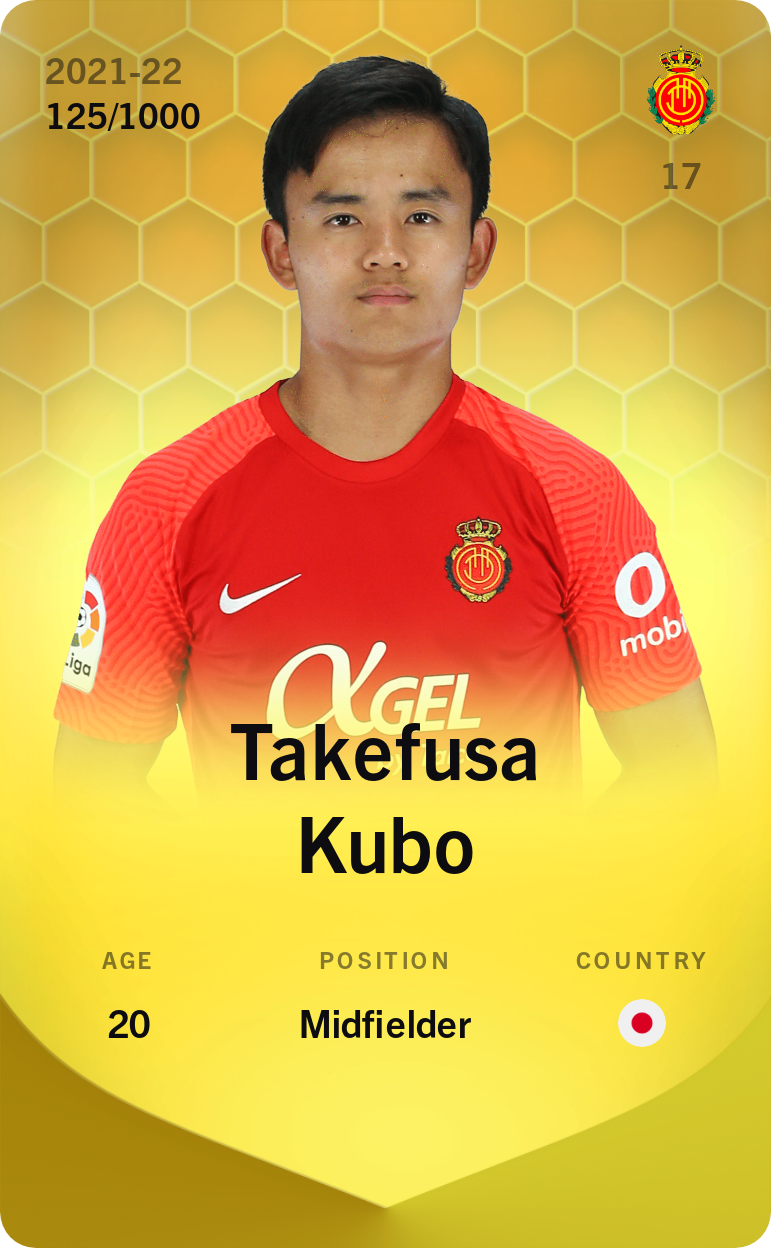 Sorare - Sorare Official - Takefusa Kubo 2021-22 • Limited 125/1000 - NFT # 37687470393876617132240062817015976344162689868349619585014830453074629366833