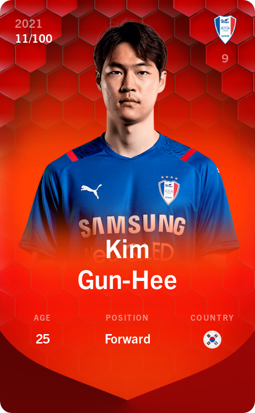 Sorare - Sorare Official - Kim Gun-Hee 2021-22 • Rare 11/100 - NFT # 48095924813594676569724708869688475965316708755251057619985117356163230954696