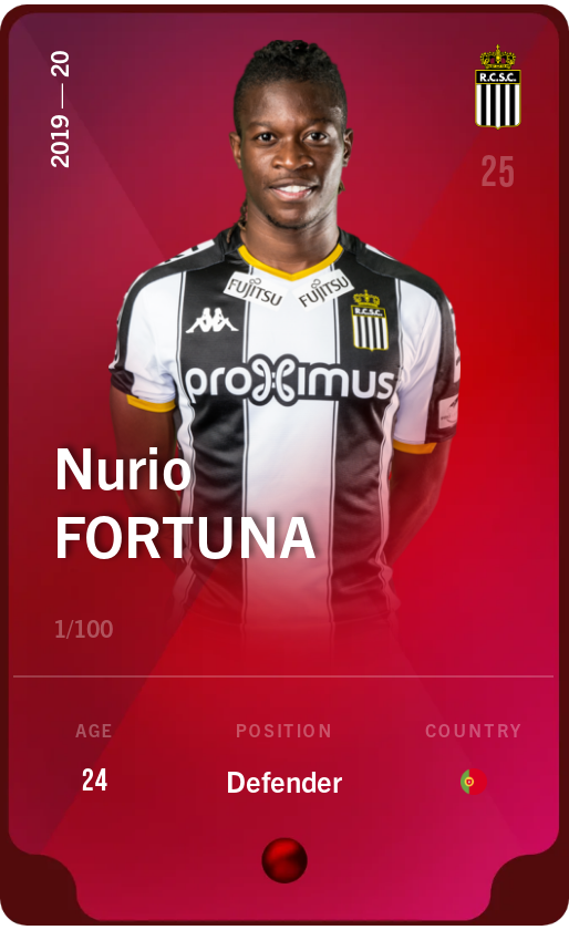 Sorare - Sorare Official - Nurio Fortuna 2019-20 • Rare 1/100 - NFT # 98614055996110077124276325453380206697824762508364161812193796629520939067506