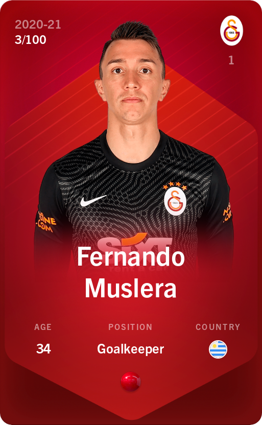 Sorare - Sorare Official - Fernando Muslera 2020-21 • Rare 3/100 - NFT # 110548739254184077072858616180231060587330616085204400845751840521944128168286