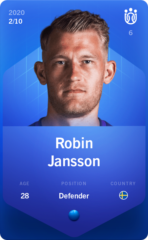 Sorare - Sorare Official - Robin Jansson 2020-21 • Super Rare 2/10 - NFT # 88423616990374448819590718452432962458187455009543350286440002658019441531838