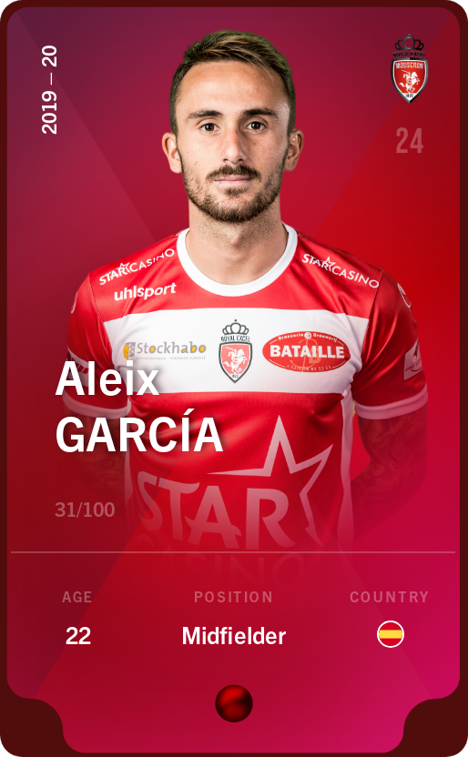 Sorare - Sorare Official - Aleix García 2019-20 • Rare 31/100 - NFT # 106821855646626169957967744080516155474939708356170895775448758711186514635457