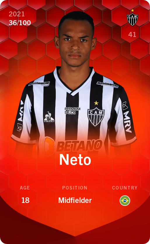 Sorare - Sorare Official - Neto 2021-22 • Rare 36/100 - NFT # 68259402677091910647043486255930896658067018458969166011517937409849738183011