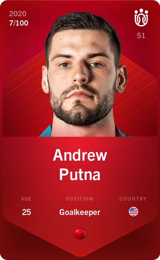 Sorare - Sorare Official - Andrew Putna 2020-21 • Rare 7/100 - NFT # 111262817284162871080884582229508418161975093138488859093240099796534418176441