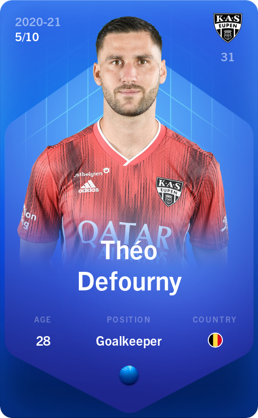 Sorare - Sorare Official - Théo Defourny 2020-21 • Super Rare 5/10 - NFT # 22782088563752504702447368834904859219835883555476821166749392465903323934004