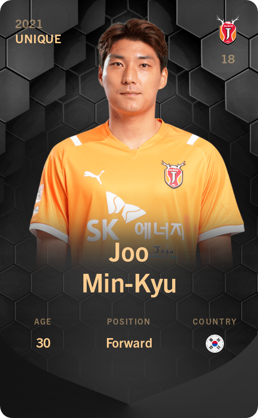 Sorare - Sorare Official - Joo Min-Kyu 2021-22 • Unique - NFT # 84158525901774396452046711239025349889149899866304241733728355913015196695104