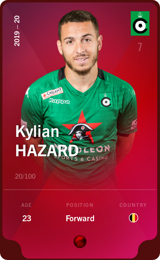 Sorare - Sorare Official - Kylian Hazard 2019-20 • Rare 20/100 - NFT # 4167289986659585278492088104926924998211895449380026857670831493015474270572