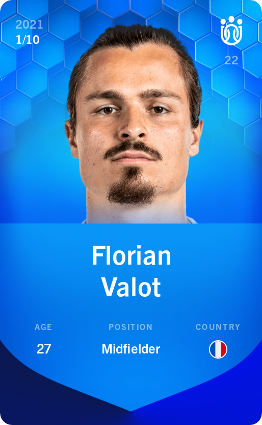Sorare - Sorare Official - Florian Valot 2021-22 • Super Rare 1/10 - NFT # 107112669493839417613490707813006770161076240199514491495059829877154332557876