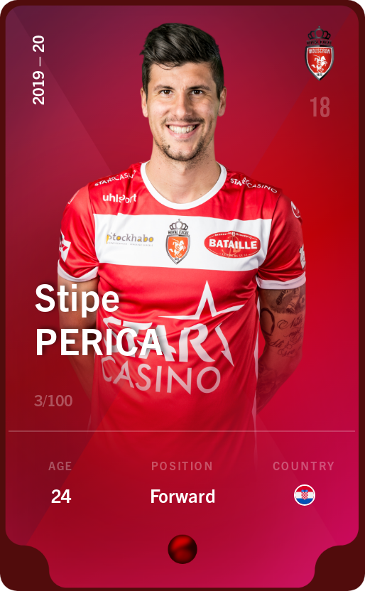 Sorare - Sorare Official - Stipe Perica 2019-20 • Rare 3/100 - NFT # 79155457760595783140173579851367303077836568136094117331168871666284924732731
