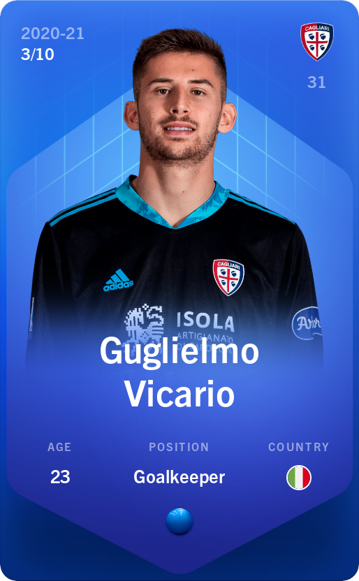 Sorare - Sorare Official - Guglielmo Vicario 2020-21 • Super Rare 3/10 - NFT # 75473048402583539977456130130383698035759303421588323562008682834827748671783