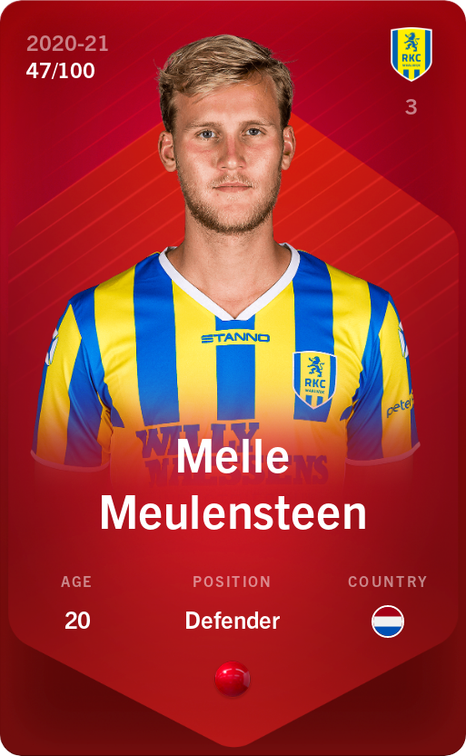 Sorare - Sorare Official - Melle Meulensteen 2020-21 • Rare 47/100 - NFT # 50047913336866591040682359336092861835091731936039217413582418298233866864279