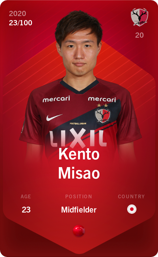 Sorare - Sorare Official - Kento Misao 2020-21 • Rare 23/100 - NFT # 115398075534141114432211410911341234850854820932374297063693982569683666800044