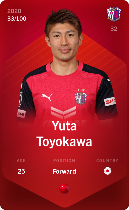 Sorare - Sorare Official - Yuta Toyokawa 2020-21 • Rare 33/100 - NFT # 14847609186353986054040566080024030076934319693272971965973785724662303291117