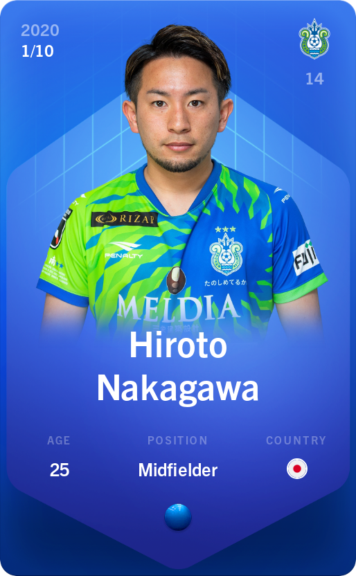 Sorare - Sorare Official - Hiroto Nakagawa 2020-21 • Super Rare 1/10 - NFT # 54290235117986968150915387127292237689026299844432876154745363078510153223107