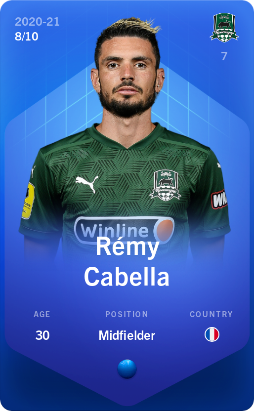 Sorare - Sorare Official - Rémy Cabella 2020-21 • Super Rare 8/10 - NFT # 81379793270693394493482032380540330456416138396918600429947224726226088098359