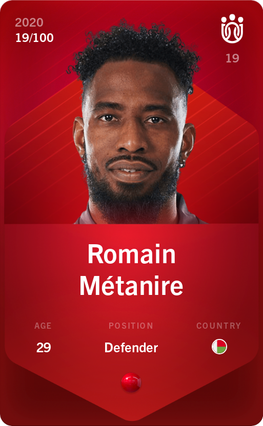 Sorare - Sorare Official - Romain Métanire 2020-21 • Rare 19/100 - NFT # 24967620216404401494287993597876433719317697333742702920864218997400426296115