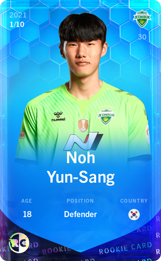 Sorare - Sorare Official - Noh Yun-Sang 2021-22 • Super Rare 1/10 - NFT # 57653874408781625045812514688798210992299225962420485782163723484981929223538