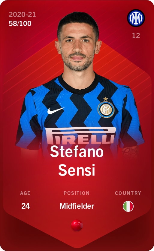 Sorare - Sorare Official - Stefano Sensi 2020-21 • Rare 58/100 - NFT # 95598527775603081831197296340424885850369078359183247522118962548854677193419