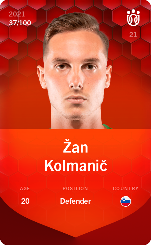 Sorare - Sorare Official - Žan Kolmanič 2021-22 • Rare 37/100 - NFT # 92436274946995987975752406450048880787573239018824891948596601956883256098490
