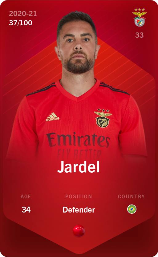 Sorare - Sorare Official - Jardel 2020-21 • Rare 37/100 - NFT # 40498754041836816886092410964356047226091007986216613153158224609403213815087