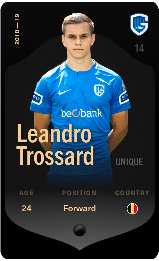 Sorare - Sorare Official - Leandro Trossard 2018-19 • Unique - NFT # 89704372484369612141133541986110081921549667016980045659663939284314075370333