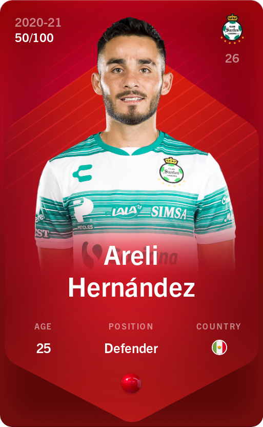 Sorare - Sorare Official - Areli Hernández 2020-21 • Rare 50/100 - NFT # 33137332645129029108274405934714882610449421449936226695599930153485703188100