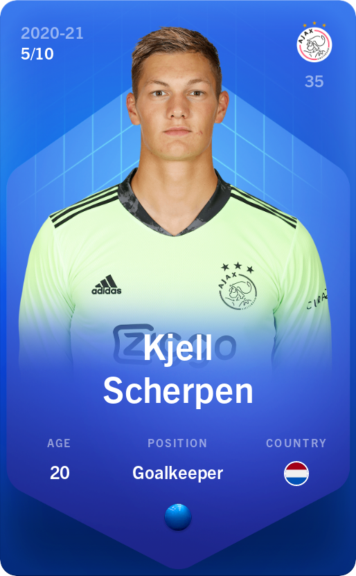 Sorare - Sorare Official - Kjell Scherpen 2020-21 • Super Rare 5/10 - NFT # 14622098942267098850415077484799602745493684646614665314048676346441230527641