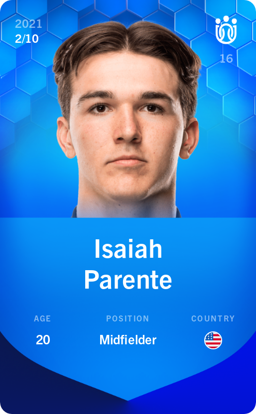 Sorare - Sorare Official - Isaiah Parente 2021-22 • Super Rare 2/10 - NFT # 36114659699209456125645434540454260083863828009275146773321876523243462127218