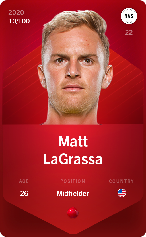 Sorare - Sorare Official - Matt LaGrassa 2020-21 • Rare 10/100 - NFT # 106395068436627394669733192652152656840498596388021251484822373709884336308408