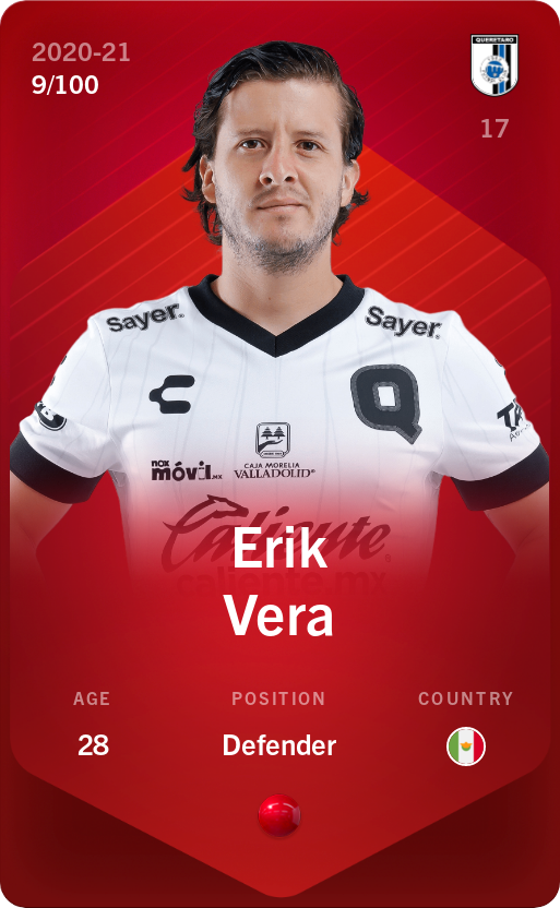 Sorare - Sorare Official - Erik Vera 2020-21 • Rare 9/100 - NFT # 69007929235765984756491600046717786225257826247167183330446520245218644513061