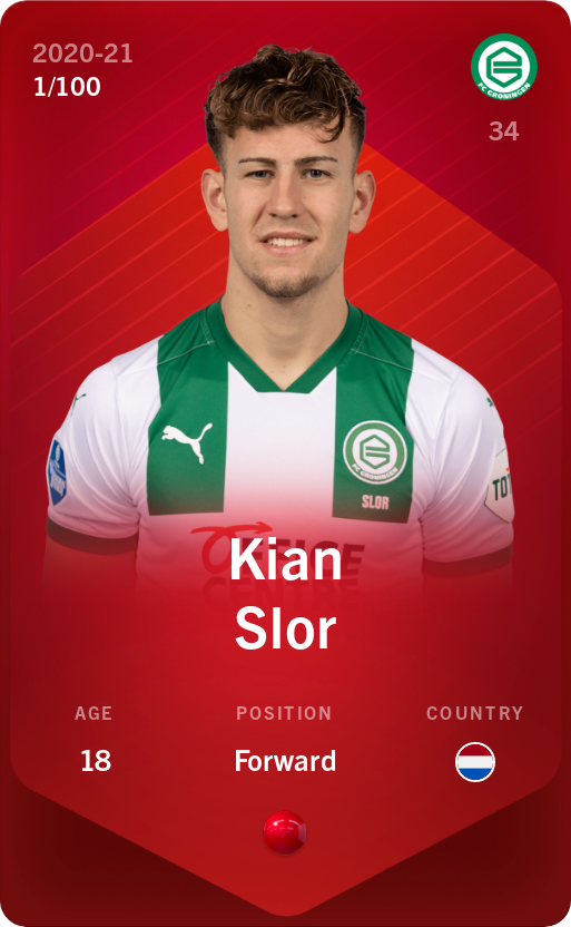 Sorare - Sorare Official - Kian Slor 2020-21 • Rare 1/100 - NFT # 88623471290747219933916632900405890193966894125688206253854769488250266656717