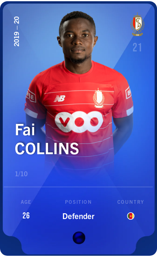 Sorare - Sorare Official - Fai Collins 2019-20 • Super Rare 1/10 - NFT # 76416625722443848563277158305784543308089525874385217021788797232314850743397