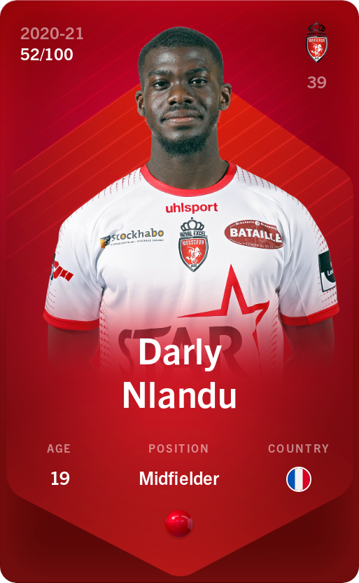Sorare - Sorare Official - Darly Nlandu 2020-21 • Rare 52/100 - NFT # 49107454414139502668160968600688039374793241882142953448965509797564894275101