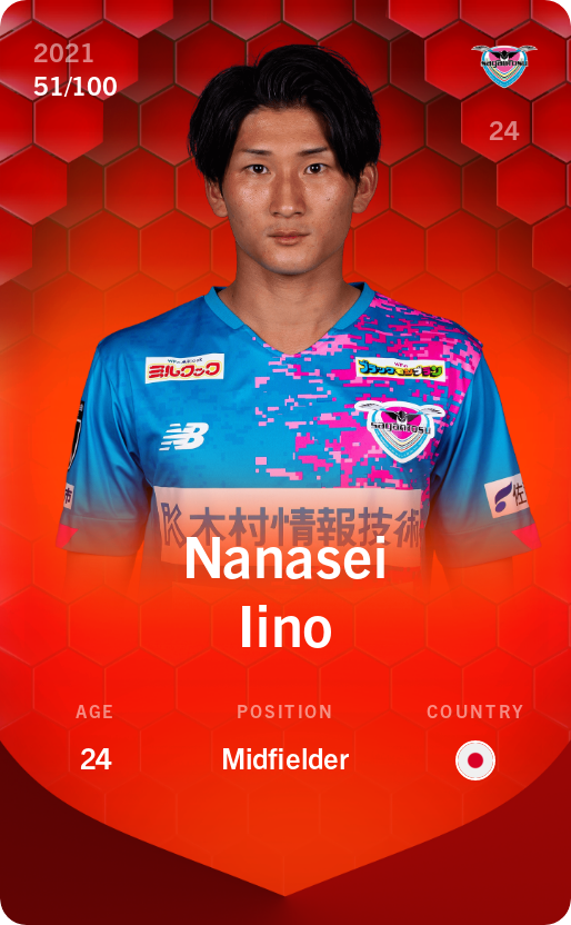 Sorare - Sorare Official - Nanasei Iino 2021-22 • Rare 51/100 - NFT # 54688407383757804457447837520763635934403593055137794500533689207697437184087