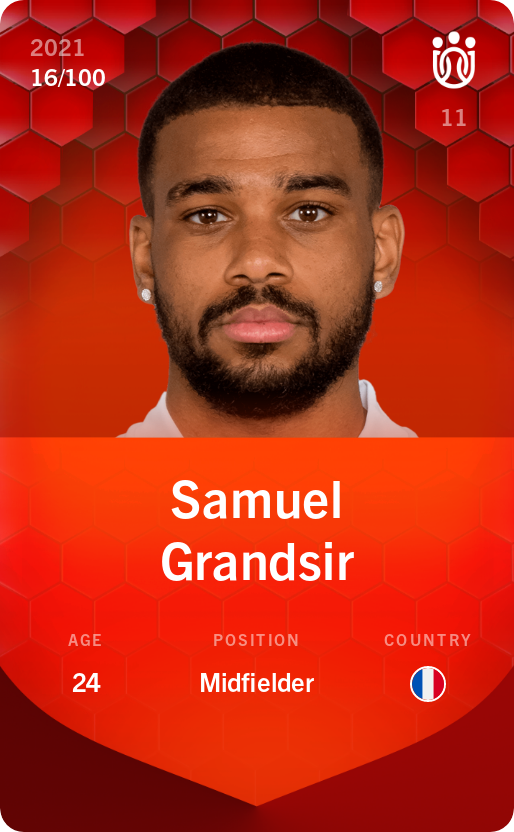 Sorare - Sorare Official - Samuel Grandsir 2021-22 • Rare 16/100 - NFT # 44894181420044139097198839457554143507009526607137348147630013943717983275268
