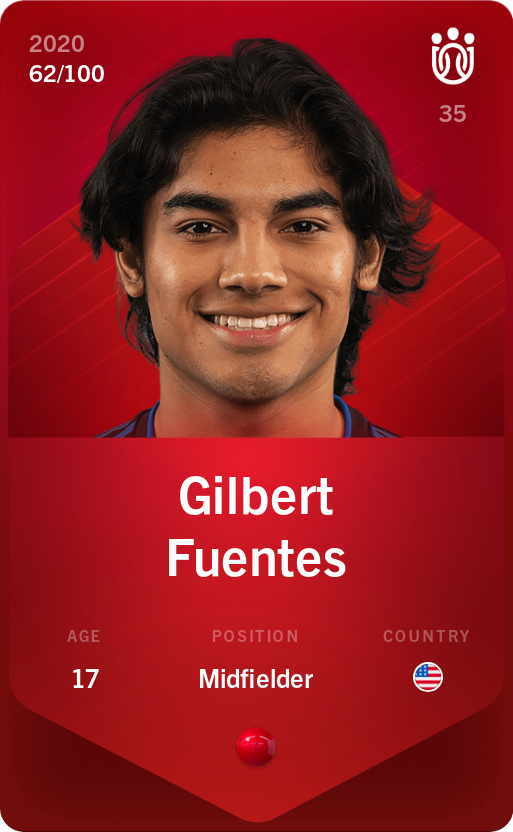 Sorare - Sorare Official - Gilbert Fuentes 2020-21 • Rare 62/100 - NFT # 87018823404991036216222454228269896294313898702204463066106120380507451271140