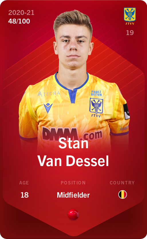 Sorare - Sorare Official - Stan Van Dessel 2020-21 • Rare 48/100 - NFT # 82351685669574680388631259725953909277380014112626804124807287036155464477655