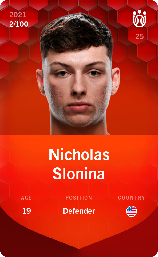 Sorare - Sorare Official - Nicholas Slonina 2021-22 • Rare 2/100 - NFT # 111710669359217856764329666527647130899519635904189580272893275789340991606406