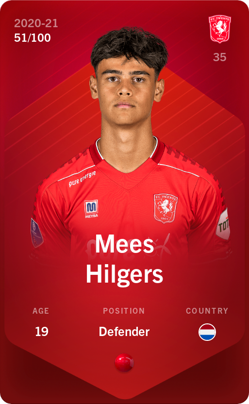 Sorare - Sorare Official - Mees Hilgers 2020-21 • Rare 51/100 - NFT # 90005926156009538926990602059679858110949177158198580615167164793326349621345