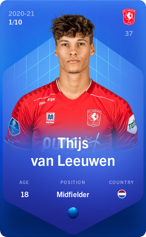 Sorare - Sorare Official - Thijs van Leeuwen 2020-21 • Super Rare 1/10 - NFT # 101729485074156117777284059879103879571330048943665301044261820275985102362489