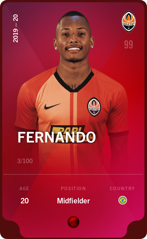 Sorare - Sorare Official - Fernando 2019-20 • Rare 3/100 - NFT # 68023399656277734061240291272108625993877084008662696973561997080366466618267
