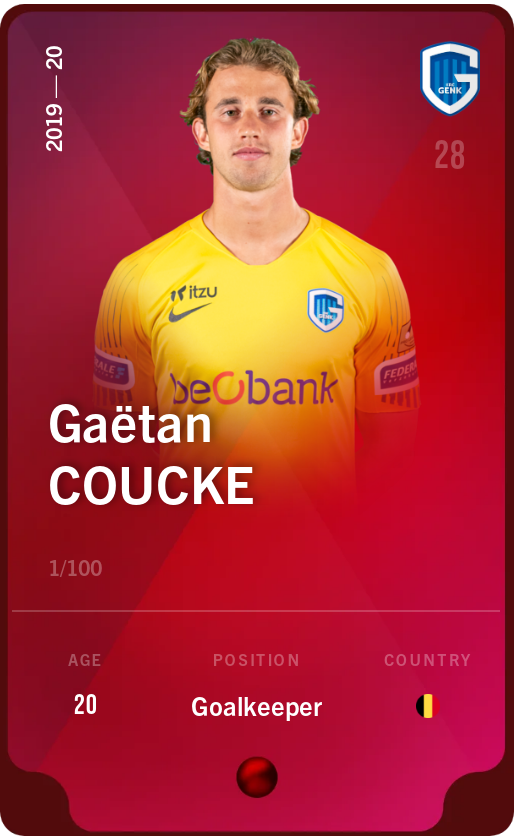 Sorare - Sorare Official - Gaëtan Coucke 2019-20 • Rare 1/100 - NFT # 9739700884478976883212823263000302473618759963120528879021833879249131563181