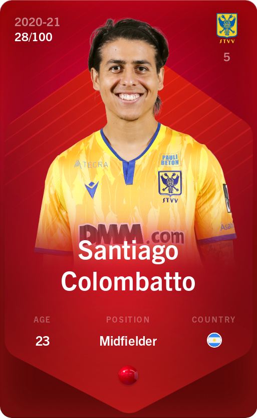 Sorare - Sorare Official - Santiago Colombatto 2020-21 • Rare 28/100 - NFT # 43156480742646547795331567092074995638434662867928273638906163853379961467793