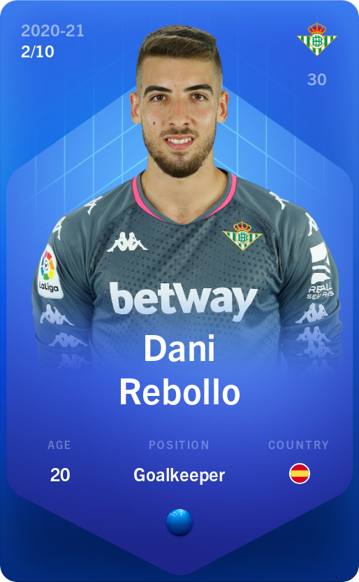Sorare - Sorare Official - Dani Rebollo 2020-21 • Super Rare 2/10 - NFT # 97313159119353376064996484453100817054346053959208452517356598786188657437556
