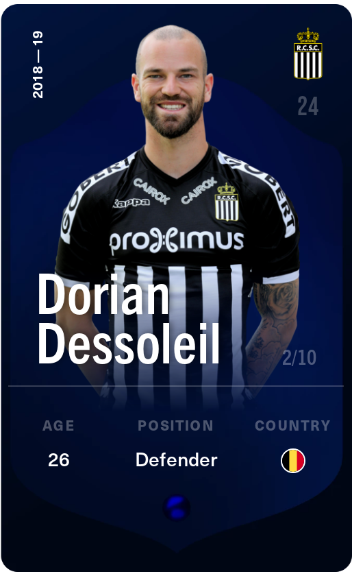 Sorare - Sorare Official - Dorian Dessoleil 2018-19 • Super Rare 2/10 - NFT # 101653089366532214990521657822812649981405522209397801940797516759018110225496