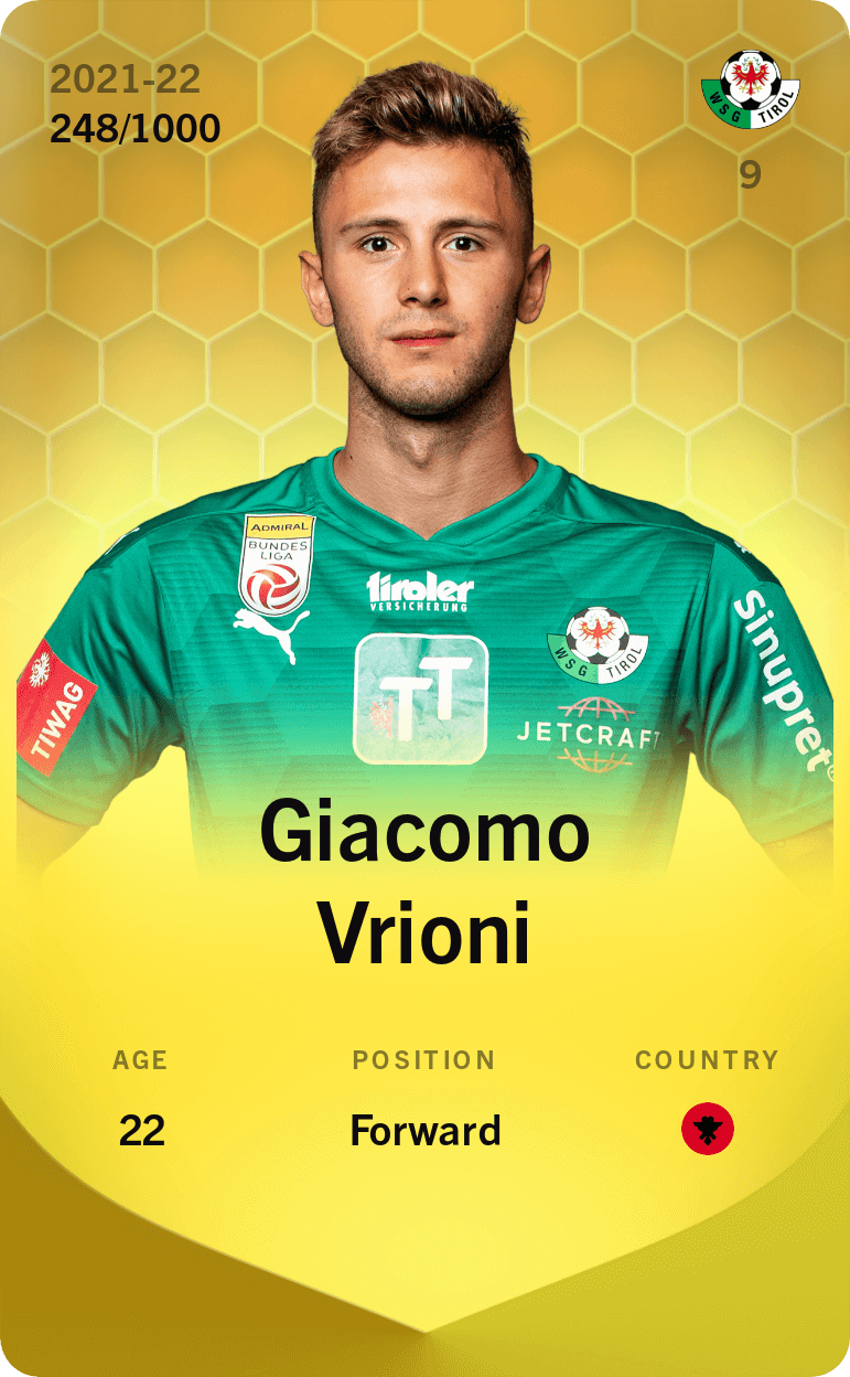 Giacomo Vrioni 2021-22 • Limited 248/1000