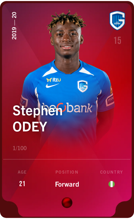 Sorare - Sorare Official - Stephen Odey 2019-20 • Rare 1/100 - NFT # 99003225418503124258292688628626228481051339358148357384314621458326439798179