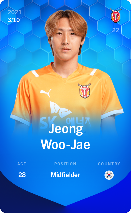 Sorare - Sorare Official - Jeong Woo-Jae 2021-22 • Super Rare 3/10 - NFT # 46249711502645421796724604412557221193087770684763236342543026672252159275862
